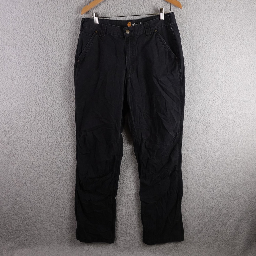 Carhartt Mens Relaxed Fit Ripstop Cargo Work Pants Black 34x34 Cotton Utility